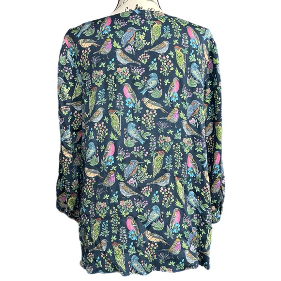 J. Jill - Bird Print Blouse - Size Medium - Picture 3 of 8